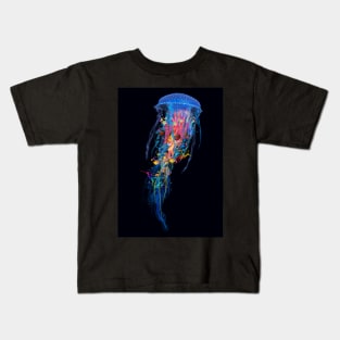 El;ectric Blue Jellyfish Kids T-Shirt